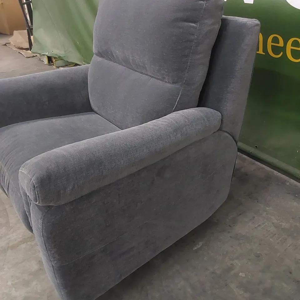 QUALITY DESIGNER ITALIAN MADE FLORENCE ELECTRIC RECLINER FABRIC UPHOLSTERED ARMCHAIR - ANTHRACITE GREY