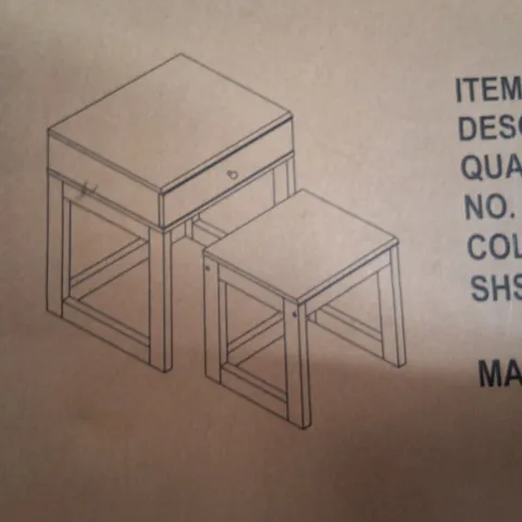 BOXED SET OF 2 NESTING SIDE TABLES - LIGHT GREY