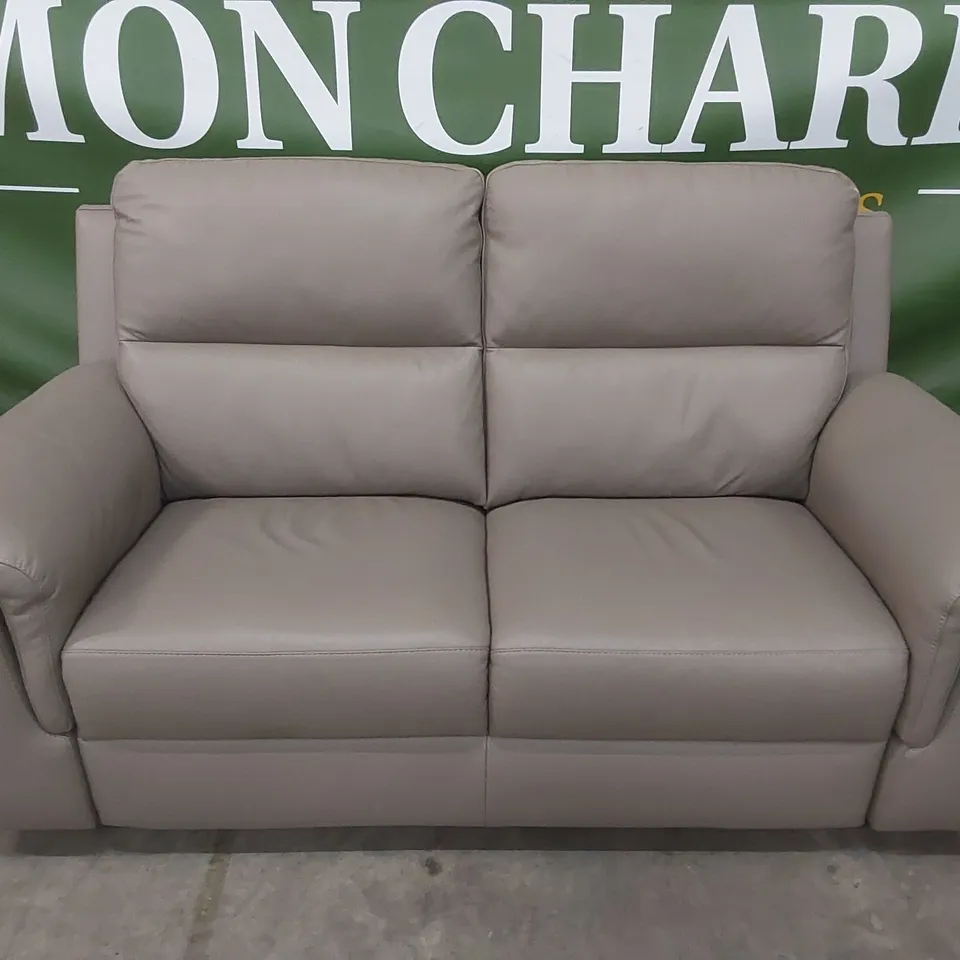 QUALITY DESIGNER ITALIAN MADE 2 SEATER LEATHER UPHOLSTERED SOFA 