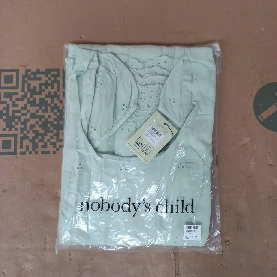 BAGGED NOBODY'S CHILD HARRL MIDI DRESS IN GREEN SIZE UK 8