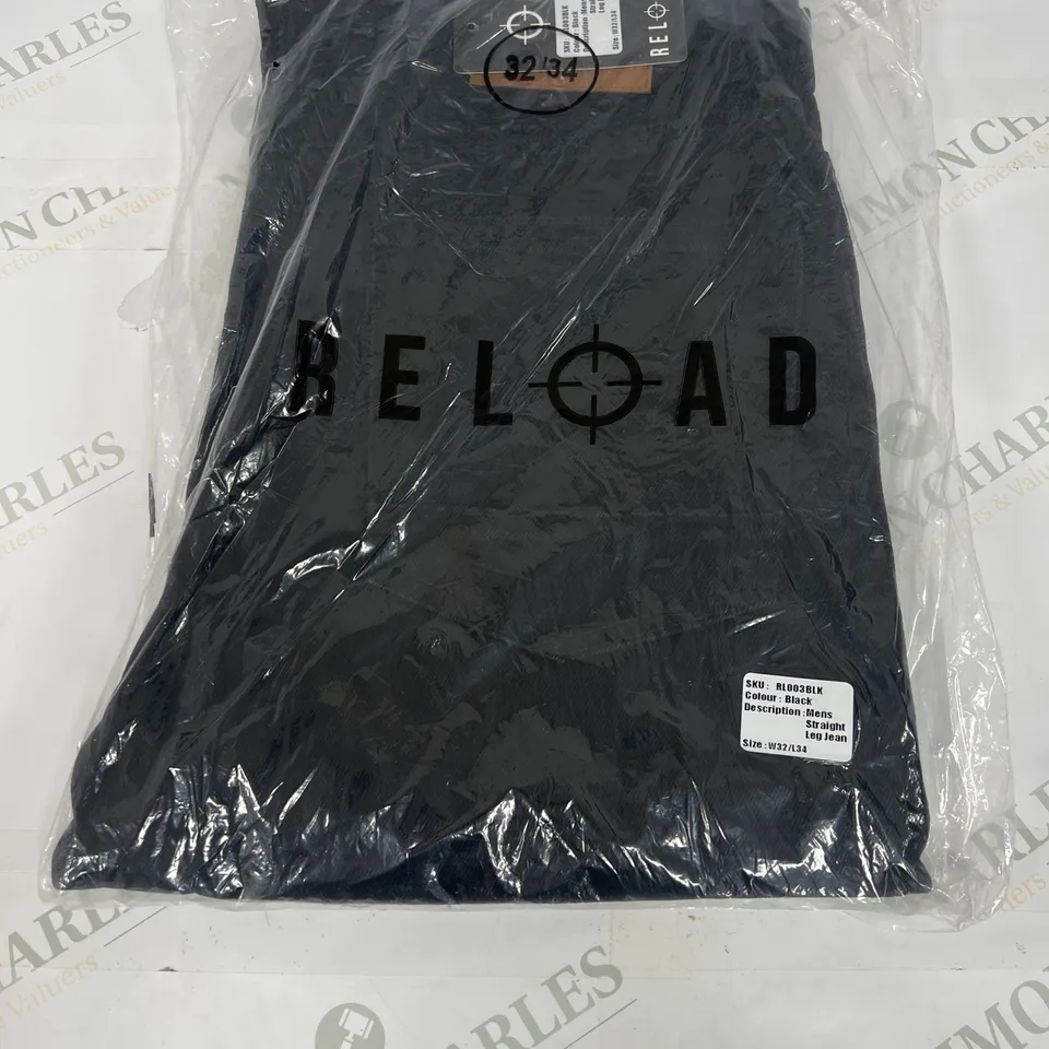 RELOAD STRAIGHT LEG JEANS IN BLACK SIZE 32