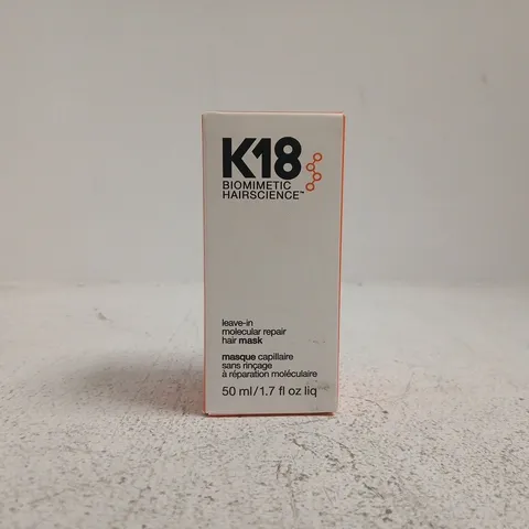 K18 BIOMETRIC HAIRSCIENCE LEAVE-IN MOLECULAR REPAIR HAIR MASK – 50ML