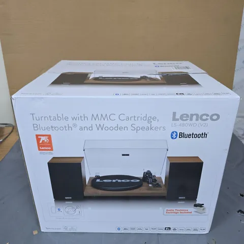 LENCO TURNTABLE, BLUETOOTH & WOODEN SPEAKERS – LS-480WD (V2)