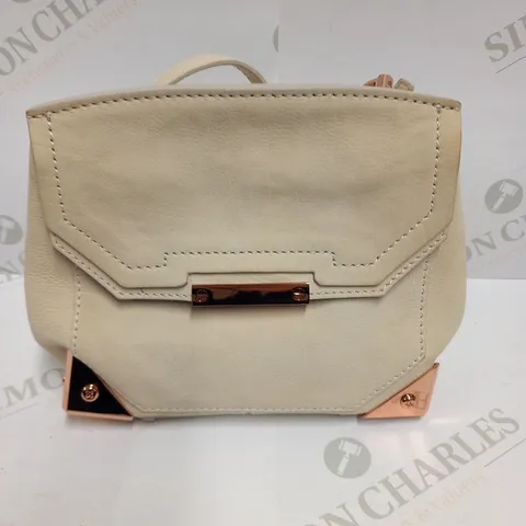 ALEXANDER WANG BEIGE CLUTCH BAG WITH ROSE GOLD DETAIL