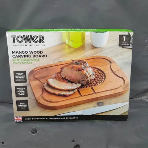 BOXED TOWER MANGO WOOD CARVING BOARD