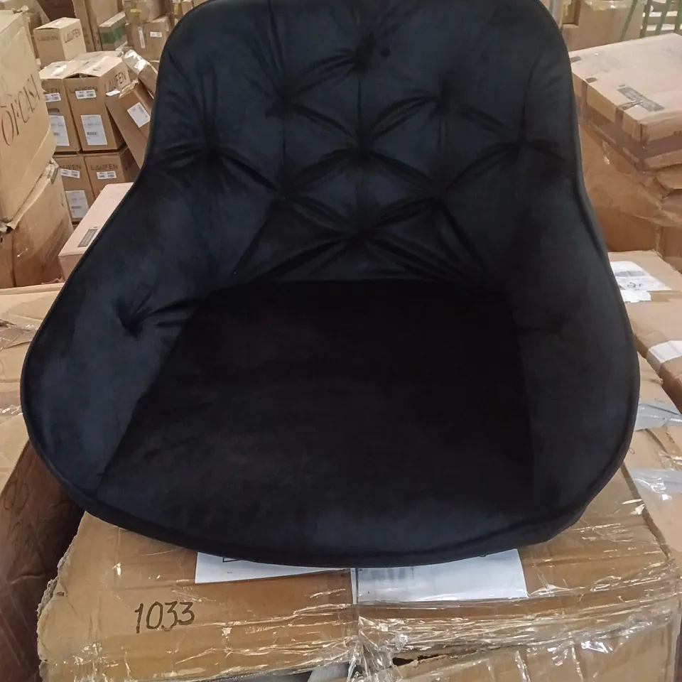 BOXED SET OF 2 BLACK VELVET DINING CHAIRS