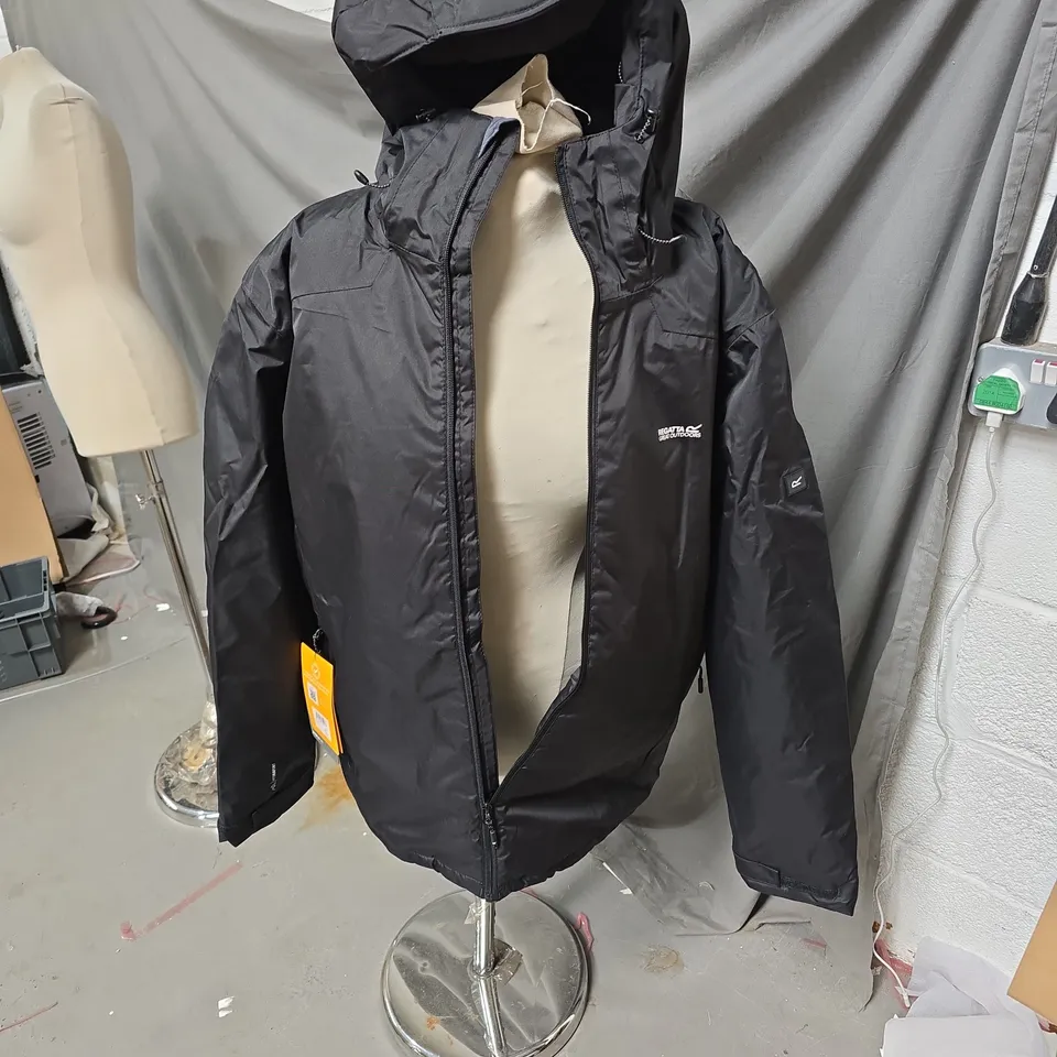 REGATTA GREAT OUTDOORS MEN'S HOODED JACKET – BLACK, UK L (EU 52-54)