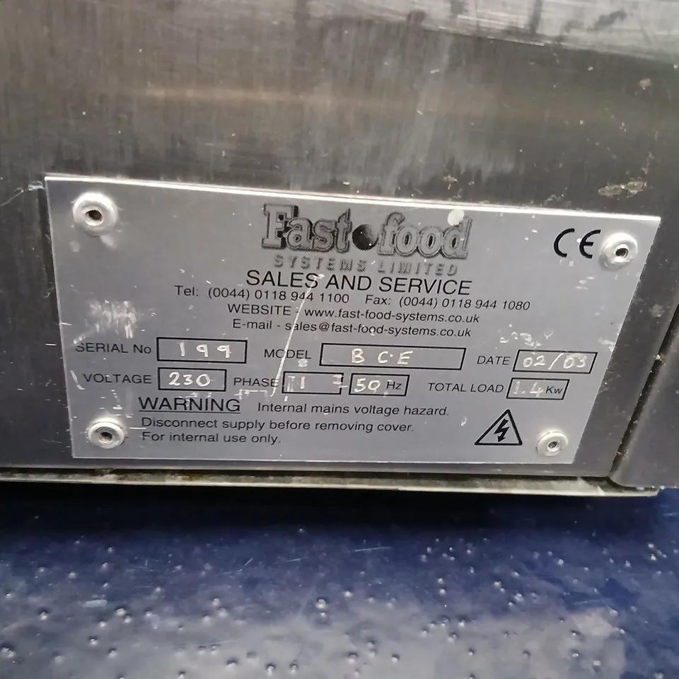 FAST FOOD SYSTEMS MODEL BCE COMMERCIAL WARMING CABINET – STAINLESS STEEL