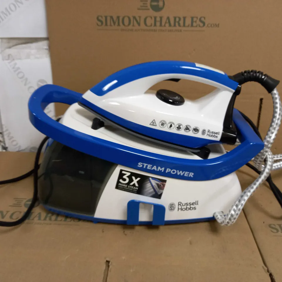 RUSSELL HOBBS STEAM POWER STEAM IRON - WHITE/BLUE