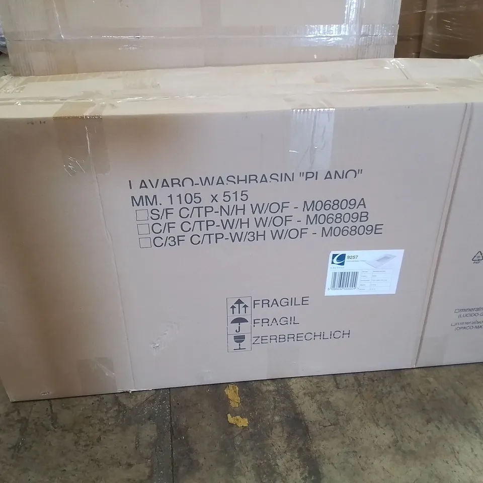 BOXED AS NEW CALYPSO LEDRO CAST BASIN IN WHITE - 1150X560X215MM