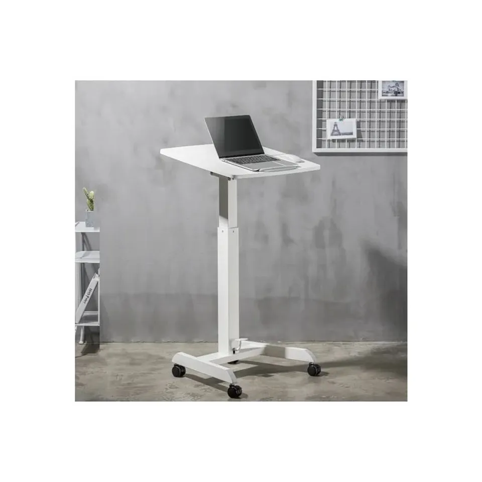 BOXED MOBILE SIT/STAND VARIABLE HEIGHT TROLLEY WORKSTATION WITH PNEUMATIC PEDAL ADJUSTMENT (1 BOX)