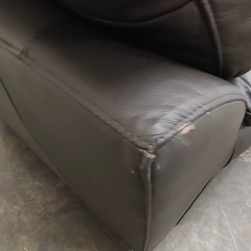 DESIGNER EASY CHAIR BROWN LEATHER 