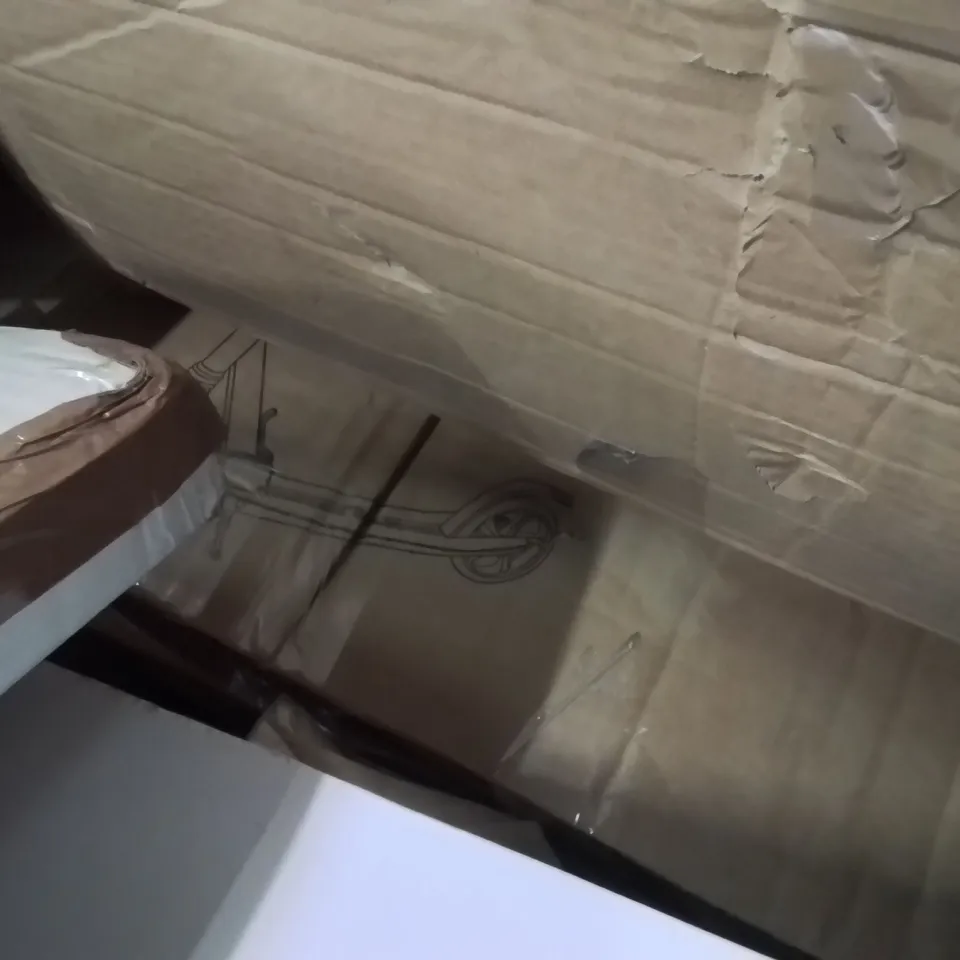 PALLET CONTAINING VARIOUS ASSORTED BOXED HOUSEHOLD ITEMS TO INCLUDE: SHOWER SYSTEM, STEP LADDER, KIDS SCOOTER,  LAPTOP TRAY AND LOTS MORE UNMARKED BOXED ITEMS