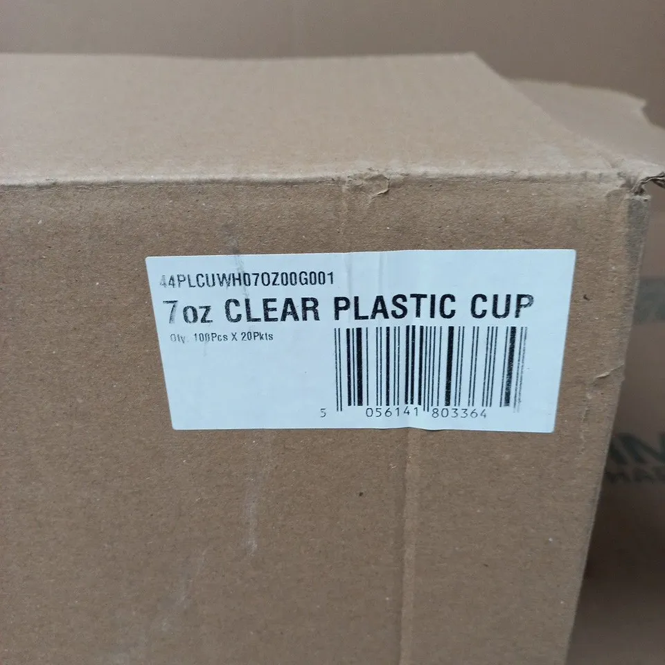 7OZ CLEAR PLASTIC CUPS – 2,000 PACK (100 CUPS X 20 PACKS)