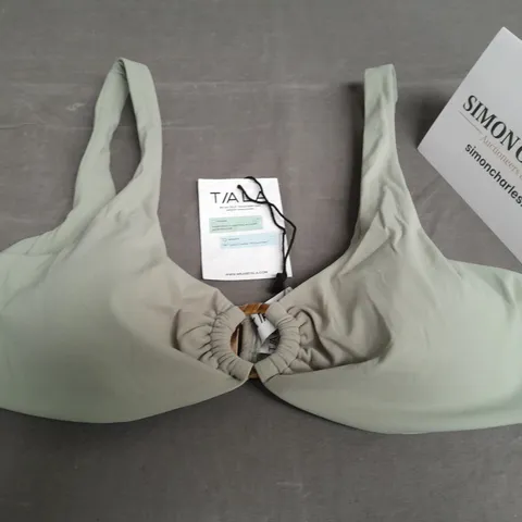 TALA PLUNGE RING BIKINI TOP IN KHAKI - LARGE