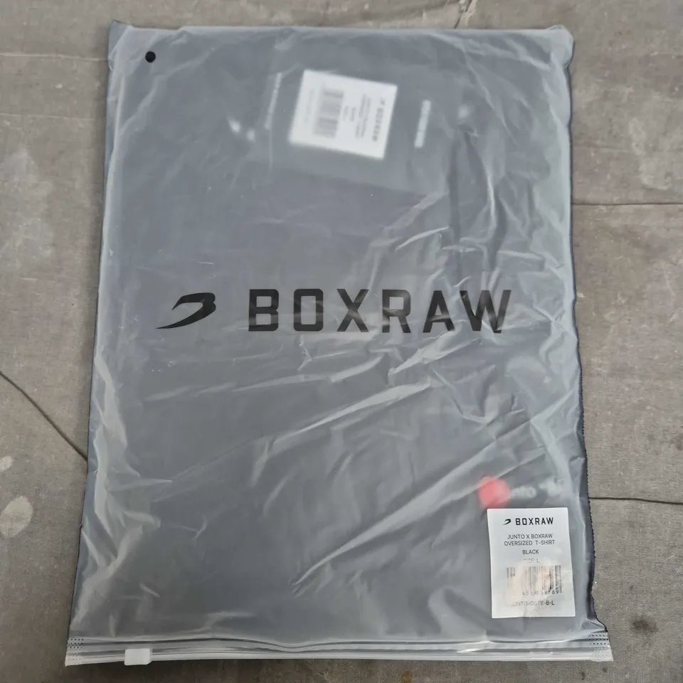 SEALED JUNTO X BOXRAW OVERSIZED T-SHIRT IN BLACK - LARGE