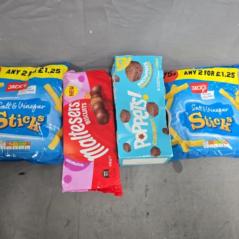 APPROXIMATELY 10 ASSORTED FOOD ITEMS TO INCLUDE - SNICKERS , SKITTLES , JACKS CRISPS , COLLECTION ONLY