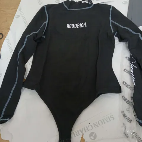 HOODRICH NOTHING TO SOMETHING DISTINCT LS BODYSUIT BLACK/WHITE/CLEAR SKY SIZE L