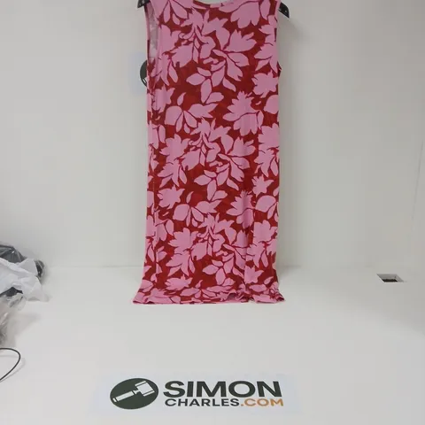 LAURA SCOTT PINK FLORAL SLEEVELESS DRESS SIZE 8