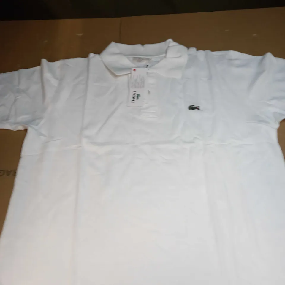 LACOSTE WHITE POLO SHIRT SIZE XL