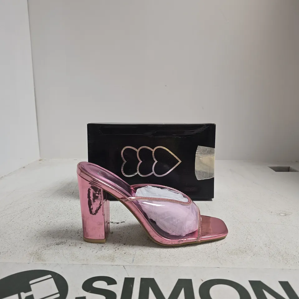 KOI PINK METALLIC SANDALS – STYLE DB145, UK7 (EU40) – WOMEN'S OPEN-TOE HEELED SANDALS