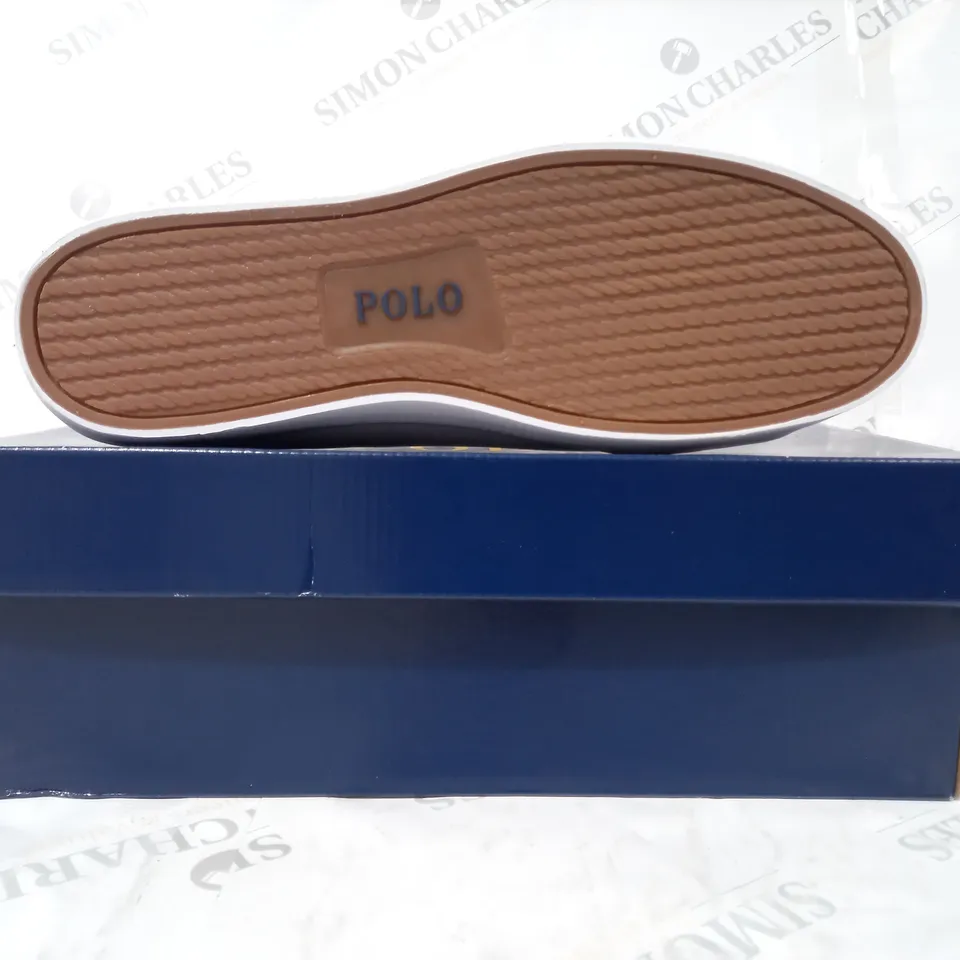 BOXED PAIR OF RALPH LAUREN POLO SHOES IN WHITE UK SIZE 12