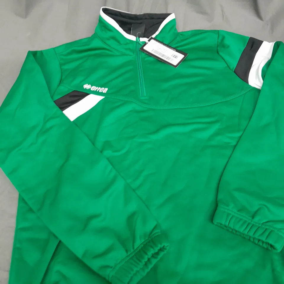 ERREA FRANKLIN 1/4 ZIP TOP IN GREEN SIZE M