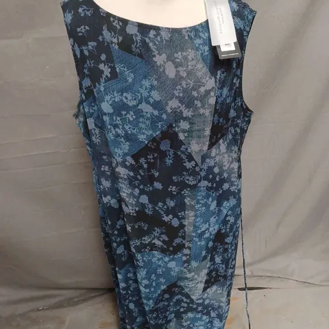 FRENCH CONNECTION DAWN HALLIE CRINKLE DRESS IN INDIGO SIZE 16