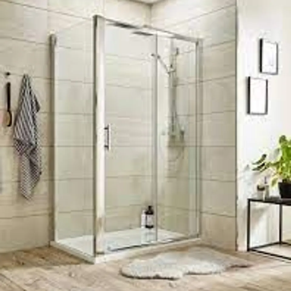 BOXED FRAMED GLASS SINGLE SLIDING 1000 X 1850MM SLIDING SHOWER DOOR