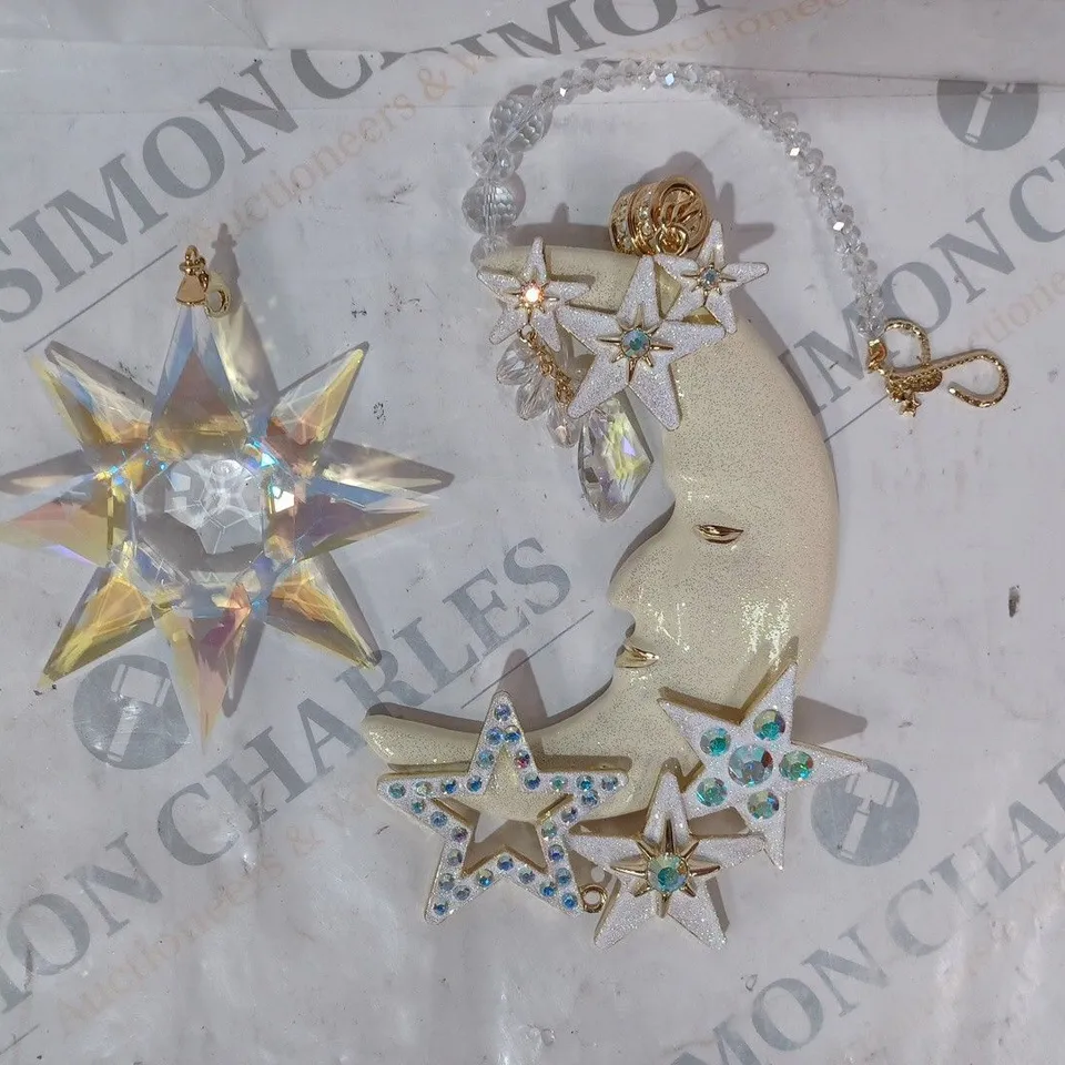 BOXED KIRKS FOLLY CRYSTAL MOON & STAR DECORATIVE PIECE