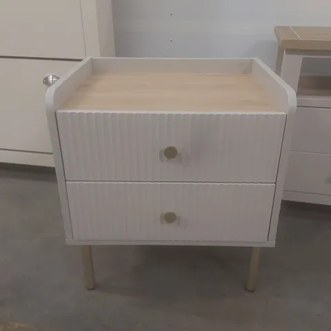 DESIGNER GEORGI 2 DRAWER BEDSIDE - NATURAL