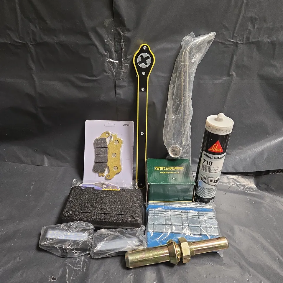 APPROXIMATELY 10 ASSORTED VEHICLE PARTS & ACCESSORIES TO INCLUDE SIKALASTOMER, WHEEL BEARING KIT, AIR FRESHENER, ETC