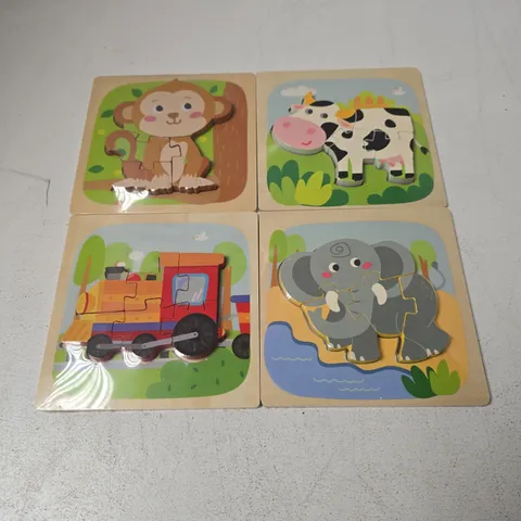 APPROXIMATELY 90 WOODEN PUZZLE BLOCK TOYS - COLLECTION ONLY