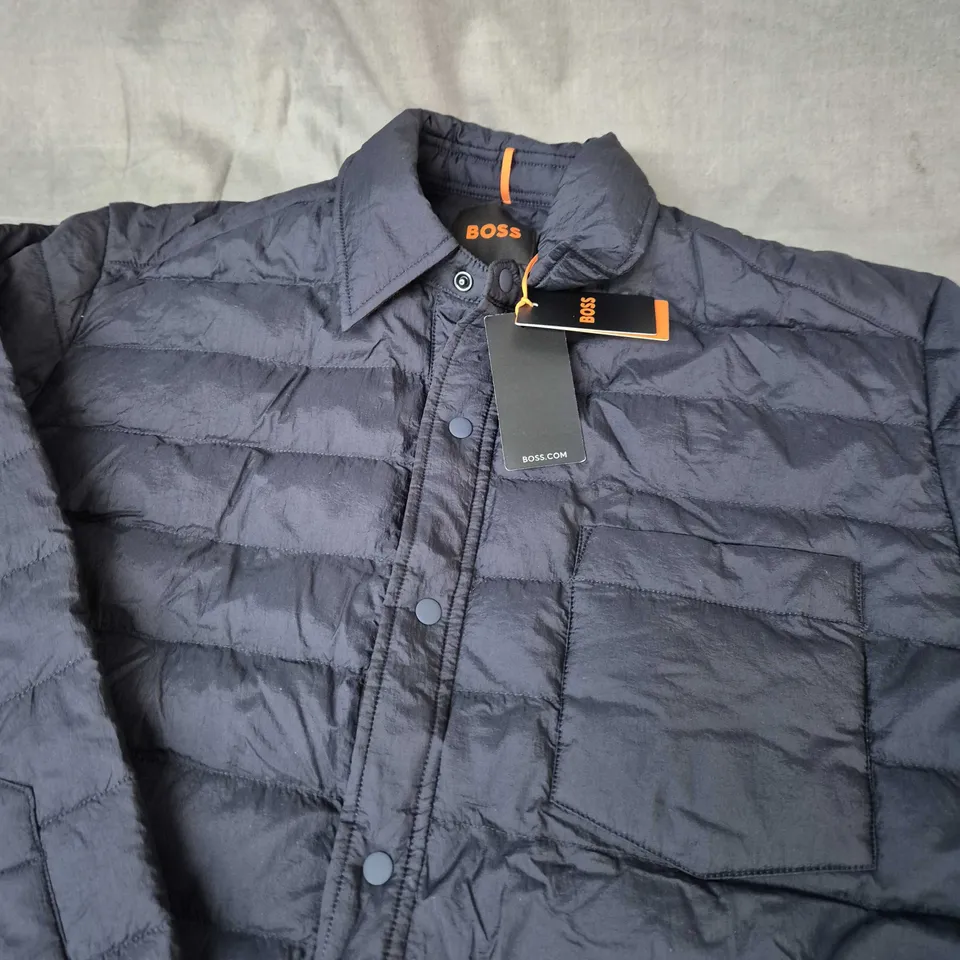 HUGO BOSS BOSS NAVY QUILTED PADDED JACKET - SIZE M