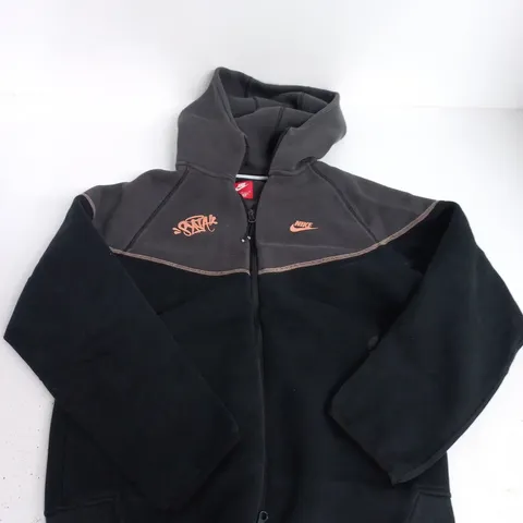 NIKE LIFE OF SYN ZIP HOODIE IN BLACK/GREY - LARGE