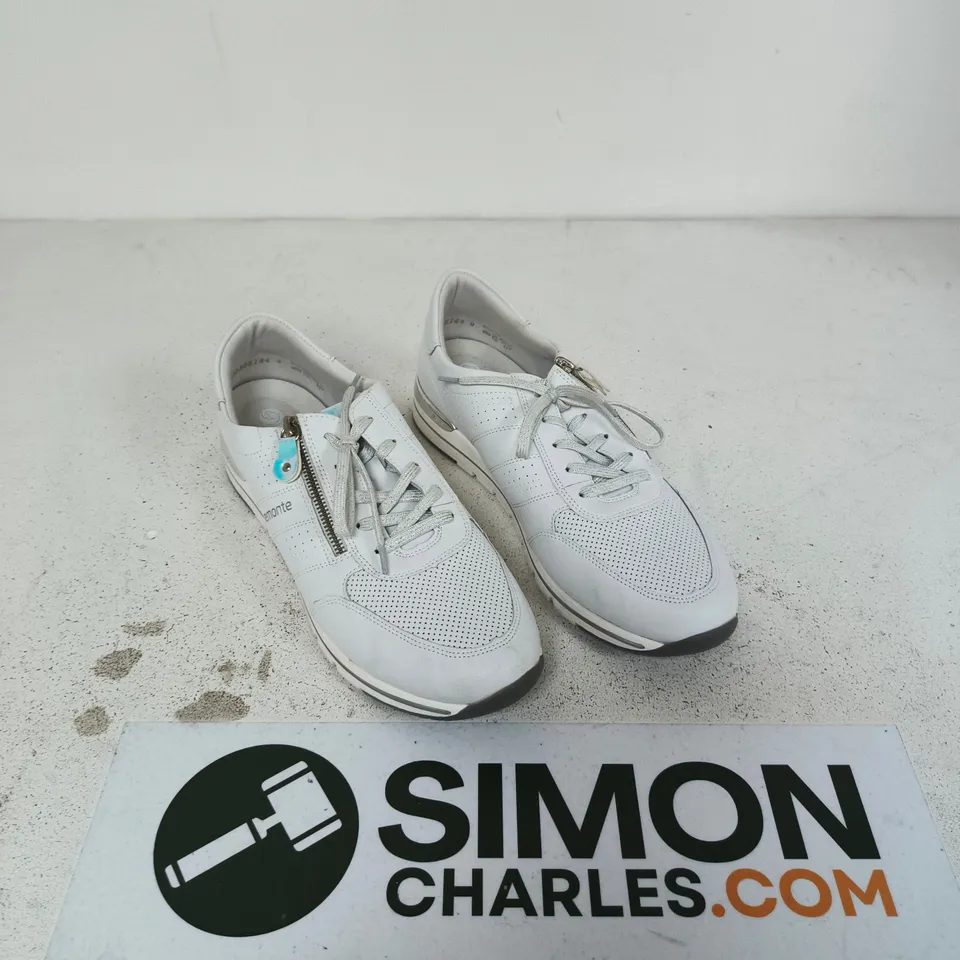 REMONTE WHITE ZIP TRAINERS SIZE 10