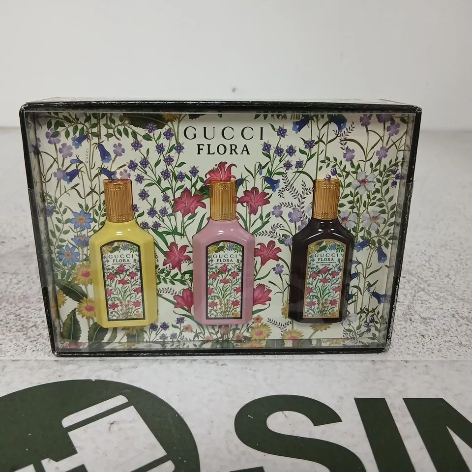 GUCCI FLORA FRAGRANCE GIFT SET (3 X MINI BOTTLES) – BOXED