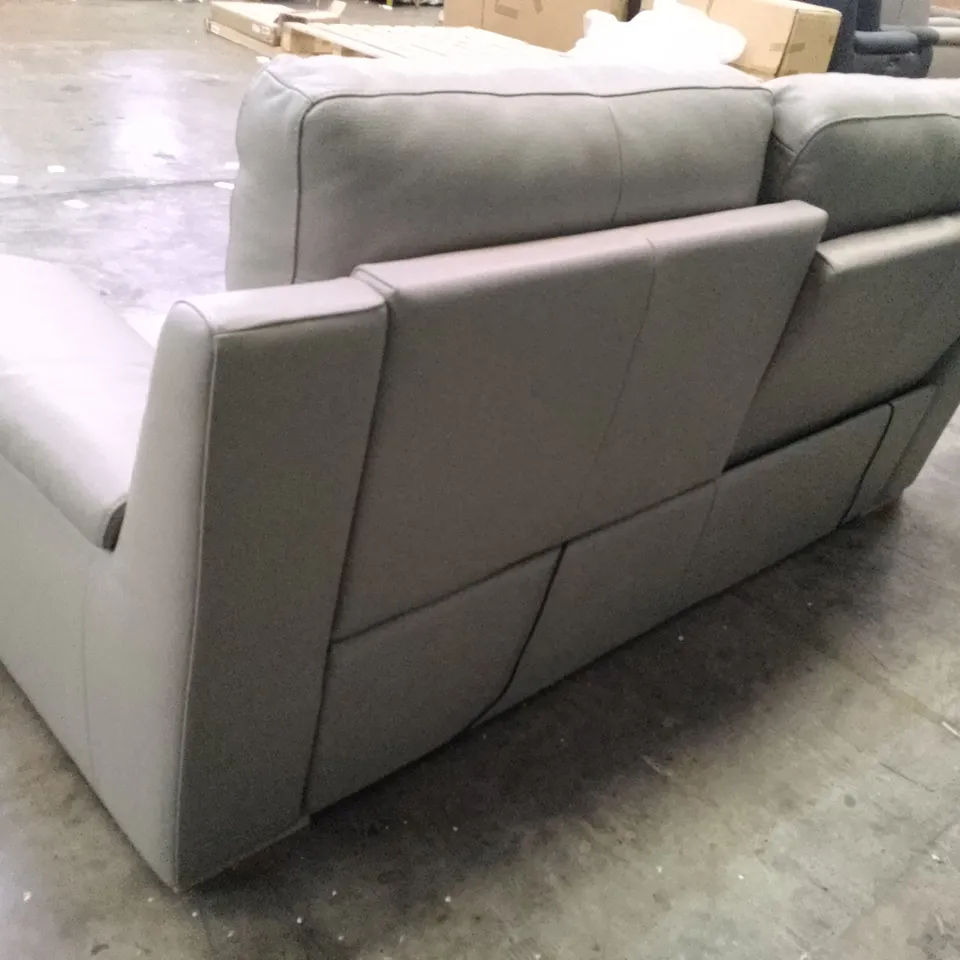 QUALITY DESIGNER MORENO 3 SEATER SOFA - GREY LEATHER 