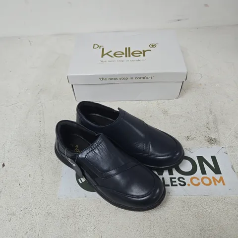 DR KELLER LEATHER MEN'S NAVY LEATHER SLIP-ON SHOES UK 8