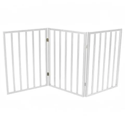 WHITE DOG SAFETY FOLDING WOODEN PET GATE PORTABLE INDOOR BARRIER