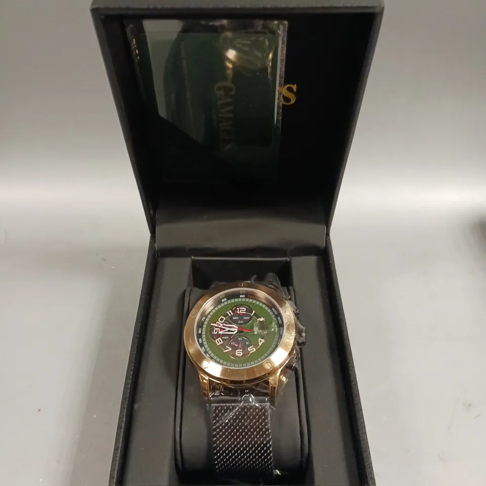 GAMAGES LIBERTY ROSE GREEN DIAL WATCH 