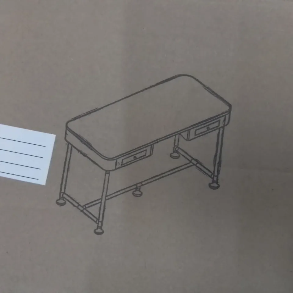 BOXED EDISON 2-DRAWER METAL & WOOD WRITING DESK (1 BOX)