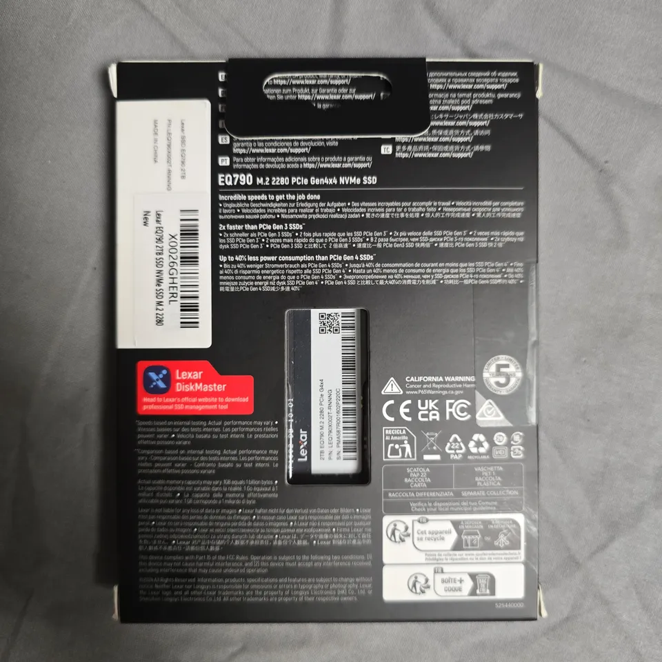 LEXAR EQ790 M.2 2280 PCIE GEN4X4 NVME SSD – 2TB