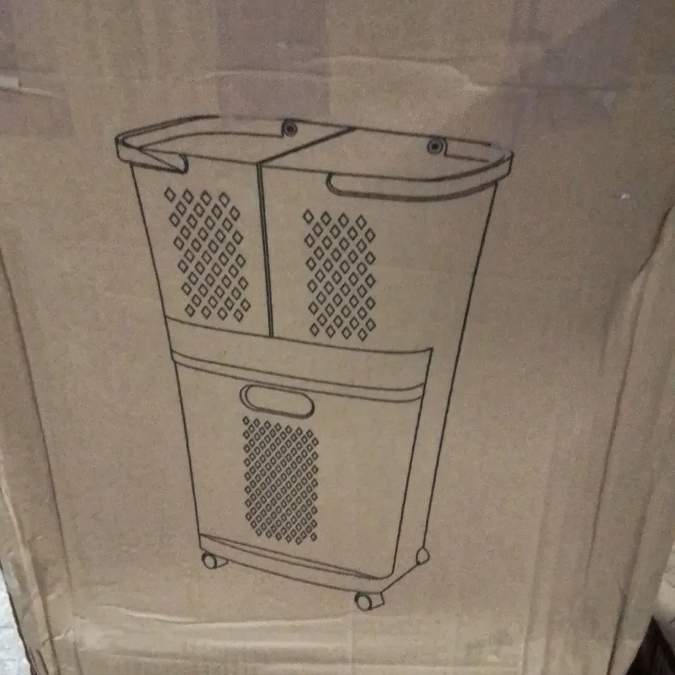 BOXED LAUNDRY BASKET ON WHEELS
