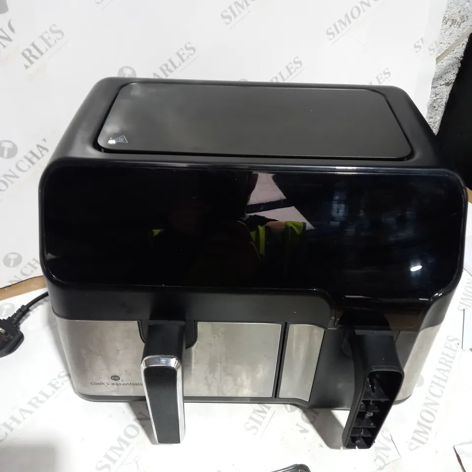 BOXED COOK'S ESSENTIALS 7.7L DUAL AIR FRYER, BLACK