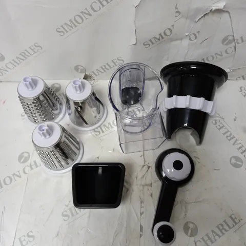 COOK'S ESSENTIALS SPEED GRATER & SLICER WITH SUCTION BASE - BLACK