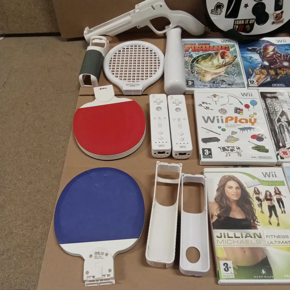 NINTENDO WII LARGE BUNDLE INCLUDING CONSOLE, GAMES AND ACCESSORIES