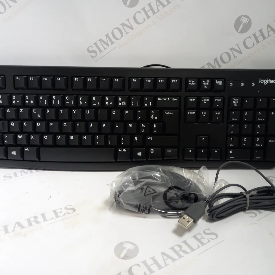 BOXED LOGITECH MK120 KEYBOARD & MOUSE SET FRENCH VERSION & LAYOUT BLACK 