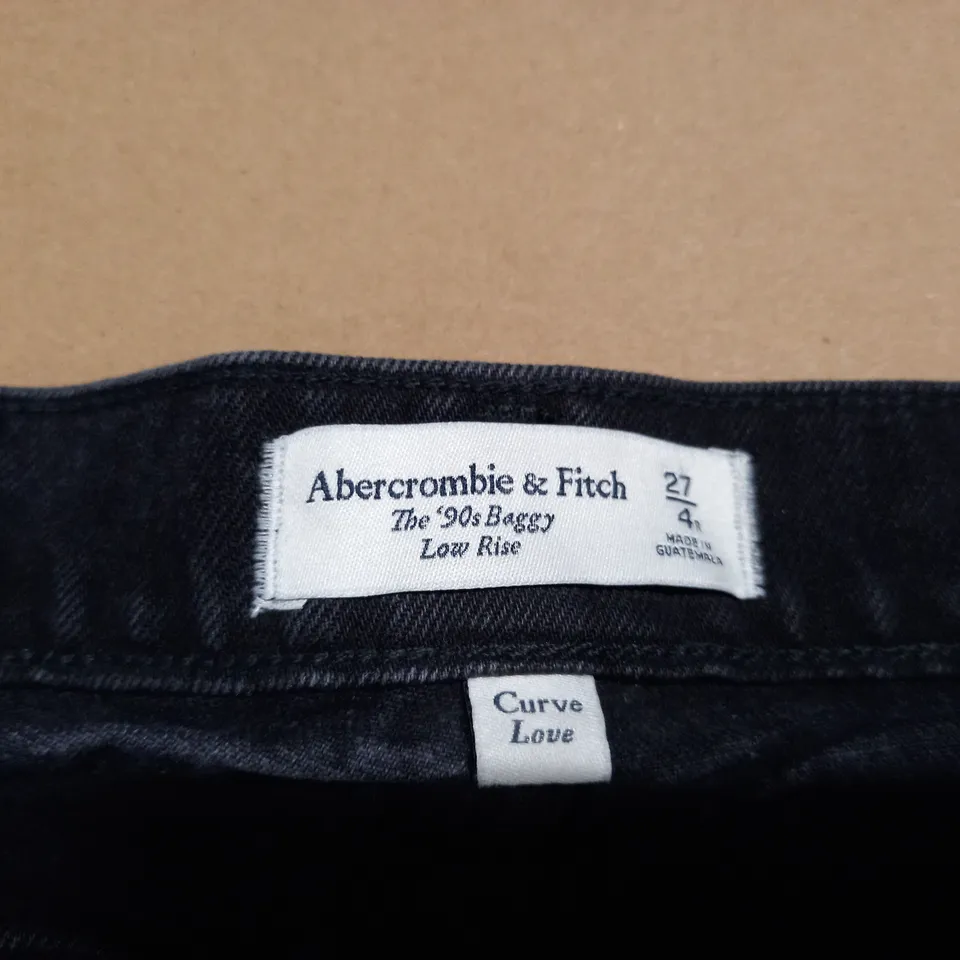 ABERCROMBIE & FITCH THE 90S BAGGY LOW RISE BLACK JEANS - SIZE EU27