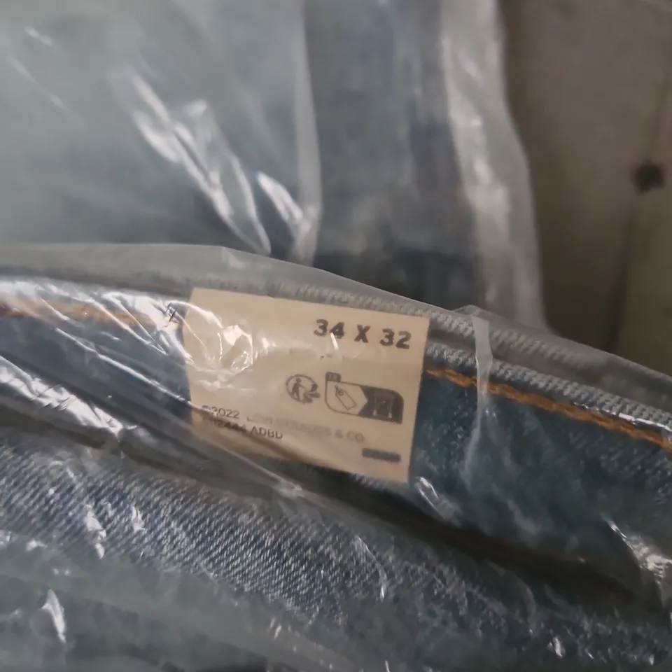 BAGGED LEVI'S 515 SLIM TAPER JEANS – BLUE DENIM, UK 34 X 32